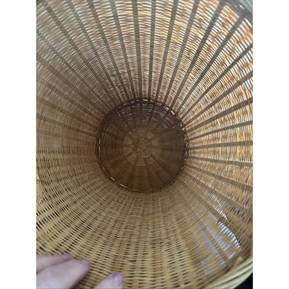 Vintage Handmade Wicker Waste Baskets Lot‎ 2 People's Republic Of China